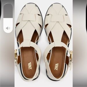 Zara Women's cream fisherman sandal